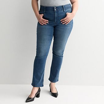 Plus Size Nine West High Rise Tummy Control Denim Bootcut Jeans
