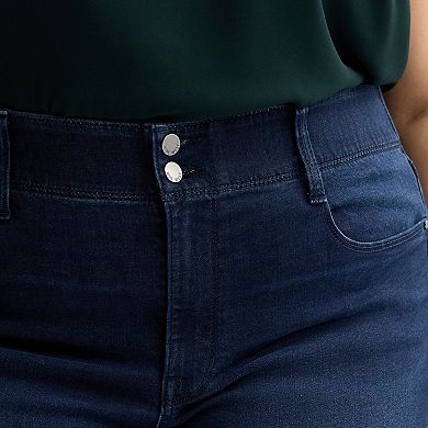 Plus Size Nine West High Rise Tummy Control Straight Jeans