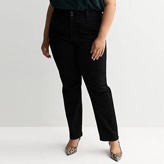 Plus Size Nine West High Rise Tummy Control Straight Jeans