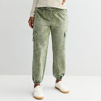 Juniors' Vanilla Star Knit Cargo Jogger Pants