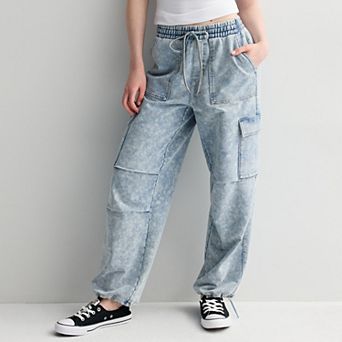 Juniors' Vanilla Star Pull-On Knit Cargo Pants