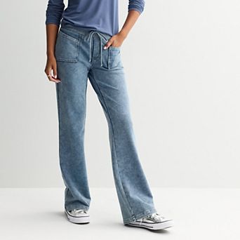 Juniors' Vanilla Star Knit Pull-On Bootcut Jeans
