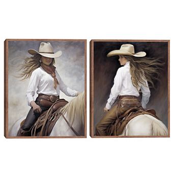 Masterpiece 2 pc Dirt is Cowgirl Glitter & Facing Life Head On Wall Art Set