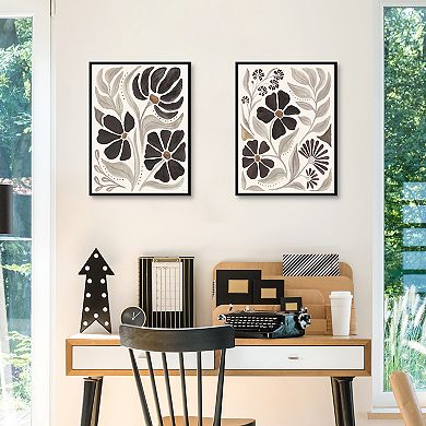 Masterpiece 2-Piece Modern Petals II & III Neutral Wall Art Set