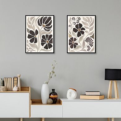 Masterpiece 2-Piece Modern Petals II & III Neutral Wall Art Set