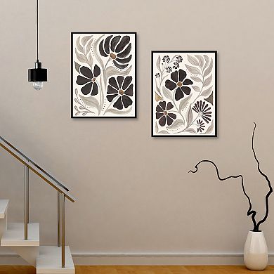 Masterpiece 2-Piece Modern Petals II & III Neutral Wall Art Set