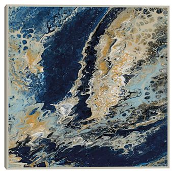 Masterpiece Flowing Indigo Gold I Wall Art