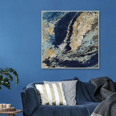 Masterpiece Flowing Indigo Gold I Wall Art