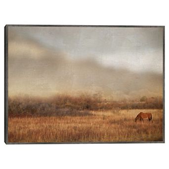 Masterpiece Grazing at Sunset Framed Canvas Wall Art