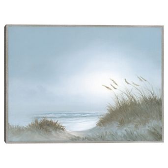 Masterpiece Misty Morning Dunes Framed Canvas Wall Art