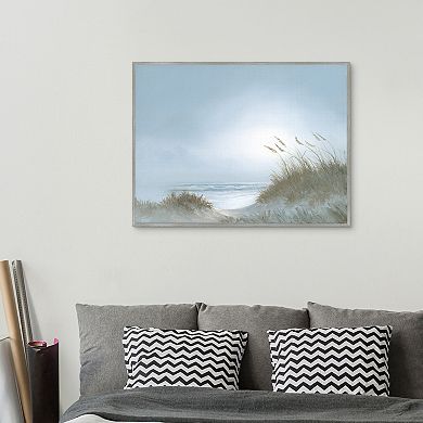 Masterpiece Misty Morning Dunes Framed Canvas Wall Art
