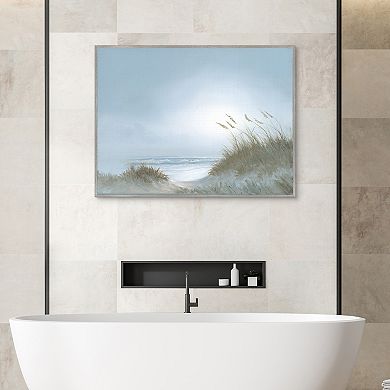 Masterpiece Misty Morning Dunes Framed Canvas Wall Art