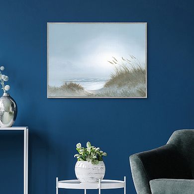 Masterpiece Misty Morning Dunes Framed Canvas Wall Art
