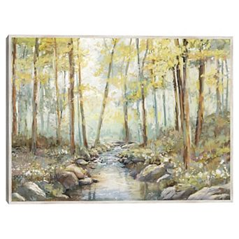 Masterpiece Forest Stream Framed Canvas Wall Art