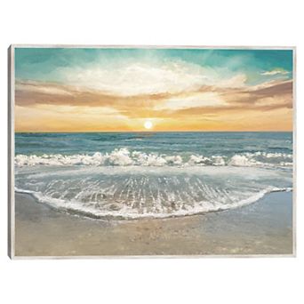 Masterpiece Seafoam Sunrise Framed Canvas Wall Art