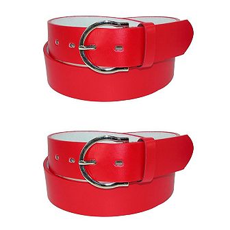 CTM Women's Basic Bridle Belt Twin Pack