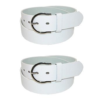 CTM Women's Basic Bridle Belt Twin Pack