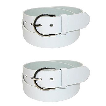 CTM Womens 1 3/8 Inch Wide Basic Bridle Belt Twin Pack