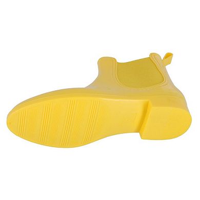 CTM Women's Solid Black Waterproof Ankle Rain Boots