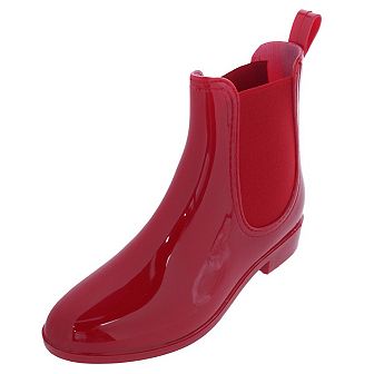 CTM Women's Solid Black Waterproof Ankle Rain Boots
