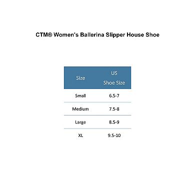 CTM Women's Satin Ballerina Slipper House Shoe (Pack of 2)
