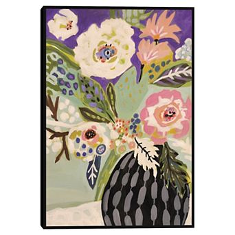 Masterpiece Fresh Flowers in Vase I Framed Canvas Wall Art