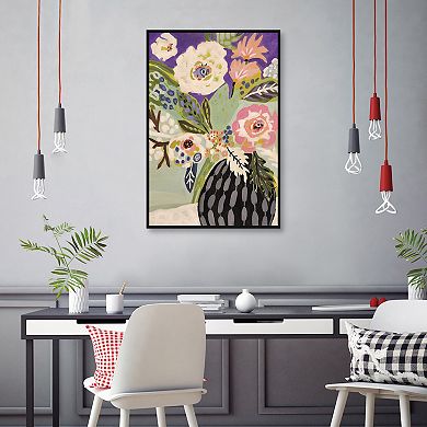 Masterpiece Fresh Flowers in Vase I Framed Canvas Wall Art