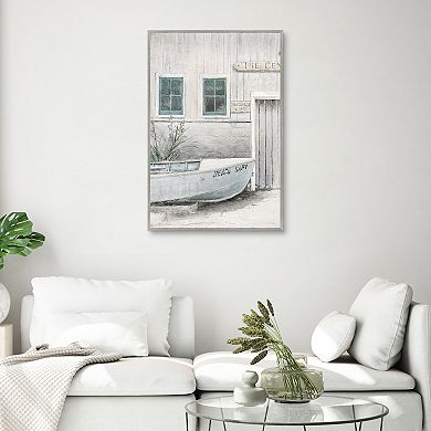 Masterpiece The Boathouse Framed Canvas Wall Art