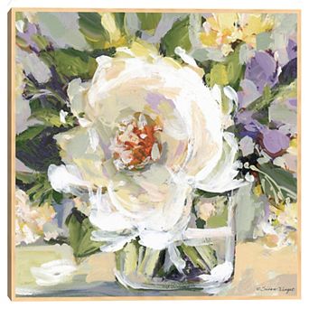 Masterpiece Gallery Florals White Peony Framed Canvas Wall Art