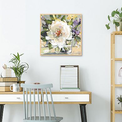 Masterpiece Gallery Florals White Peony Framed Canvas Wall Art