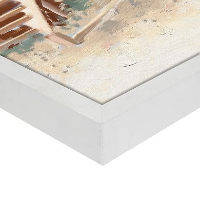 Masterpiece Coastal Cabanas Framed Canvas Wall Art