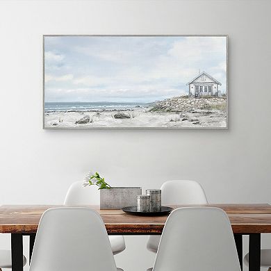 Masterpiece Cottage by the Sea Framed Canvas Wall Art