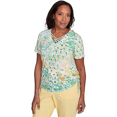 Women's Tropical Geometric Patchwork Tee