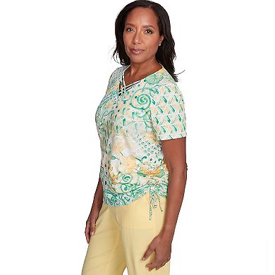 Women's Tropical Geometric Patchwork Tee