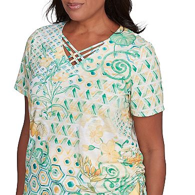 Women's Tropical Geometric Patchwork Tee