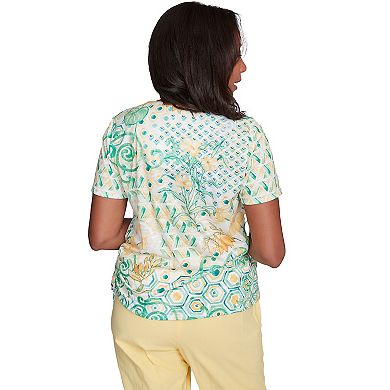 Women's Tropical Geometric Patchwork Tee