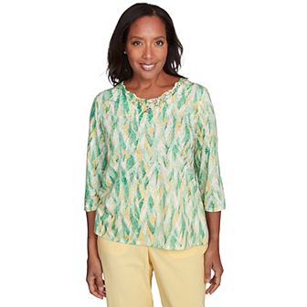 Women's Bright Textured Strokes Embellished Top