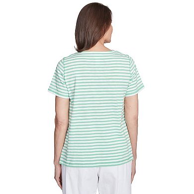 Women's Lemon Printed Striped Tee
