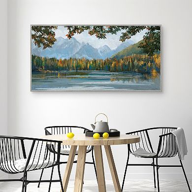 Masterpiece September Lake Framed Canvas Wall Art