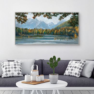 Masterpiece September Lake Framed Canvas Wall Art