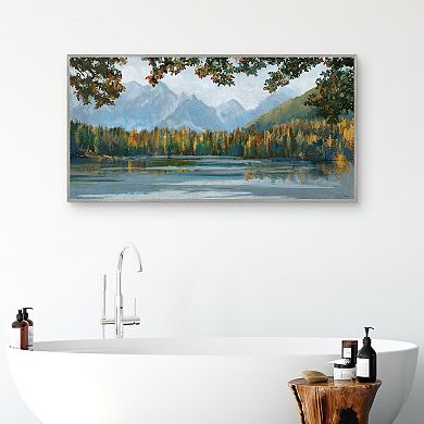 Masterpiece September Lake Framed Canvas Wall Art