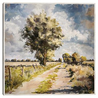 Masterpiece Along a Country Trail Framed Canvas Wall Art