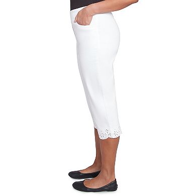Women's Alfred Dunner Eyelet Cuff Capri Pants
