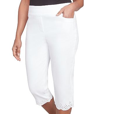 Women's Alfred Dunner Eyelet Cuff Capri Pants