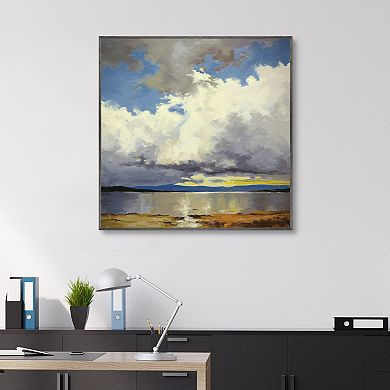 Masterpiece Mile High Lake Sky Framed Canvas Wall Art