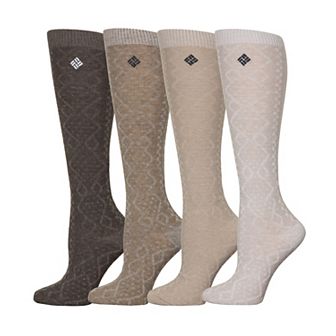Women's Columbia Diamond Knee High 4 pk Socks