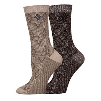 Women's Columbia 2 pk Super Soft Diamond Crew Socks