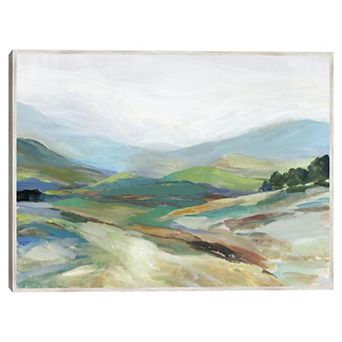 Masterpiece Misty Landscape Framed Canvas Wall Art