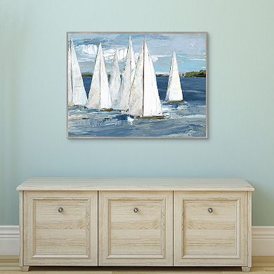 Masterpiece White Sails Framed Canvas Wall Art