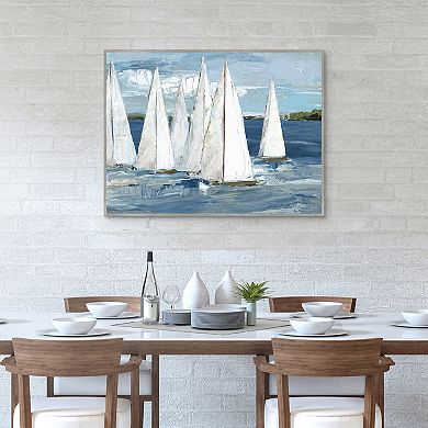 Masterpiece White Sails Framed Canvas Wall Art